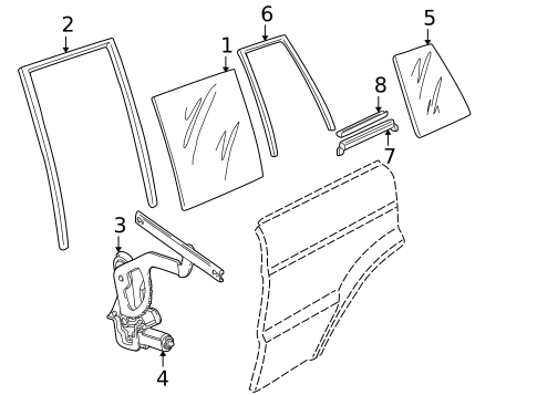 Glass - Rear Door for 2004 Land Rover Discovery #0