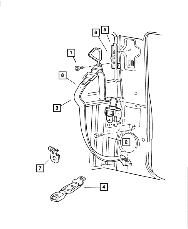 55361000AA - Interior Trim: Seat Belt Turning Loop Adjuster for Mopar Image
