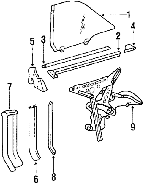 Glass & Hardware for 1989 Mercedes-Benz 560SEC #0