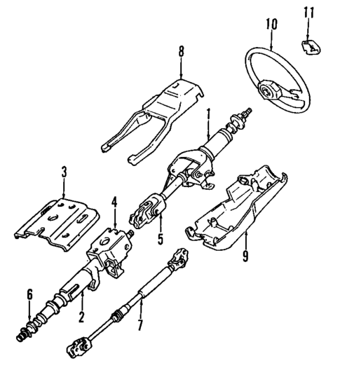 Steering Column & Wheel for 1995 Mitsubishi Mighty Max #1