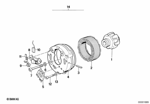 Alternator with Pulley and Mounts for 1993 BMW-Motorrad R 100 RT #1
