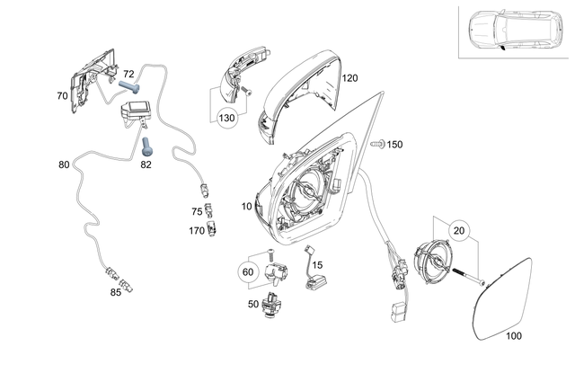 247810430664 - Front Doors: Mirror Frame for Mercedes-Benz: EQB 250+, EQB 300, EQB 350, GLB250, GLB35 AMG Image image