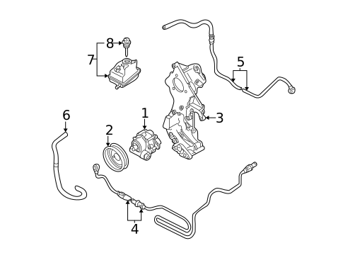Pump & Hoses for 2004 Volkswagen Golf #0