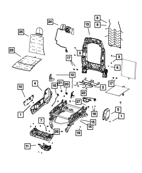 Front Seats - Adjusters, Recliners, Shields and Risers for 2014 Ram 3500 #2