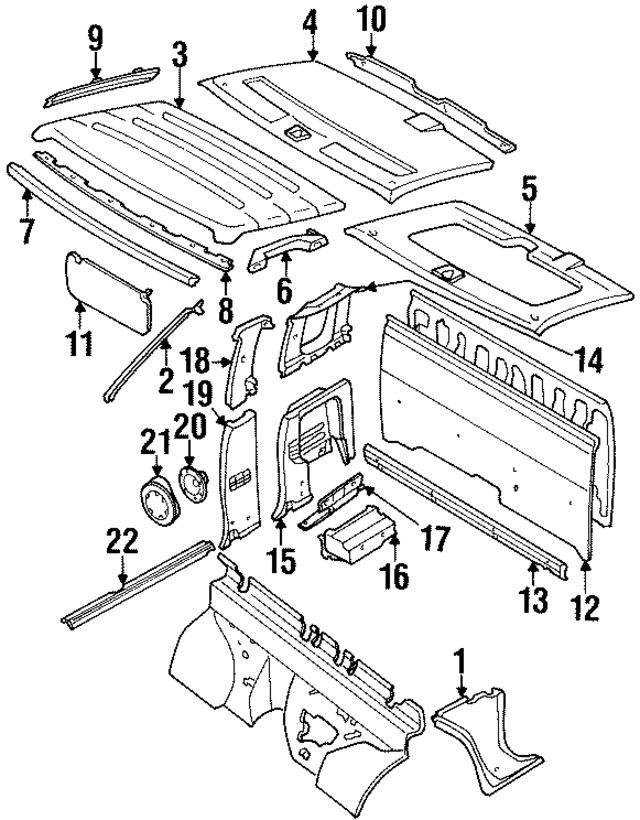 9640157G60 - Body: Sun-Visor for Nissan: D21 Image