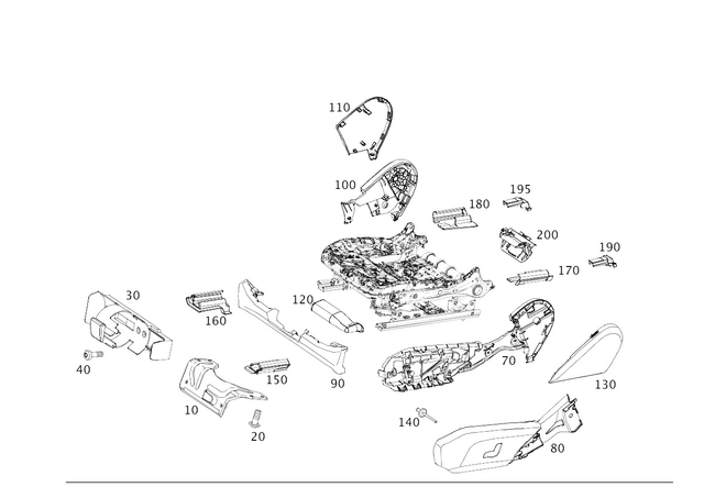 2058681100 - Driver Seat: Attachment Angle Bracket for Mercedes-Benz: C43 AMG, C63 AMG, C63 AMG S, E400, E450, E53 AMG Image image