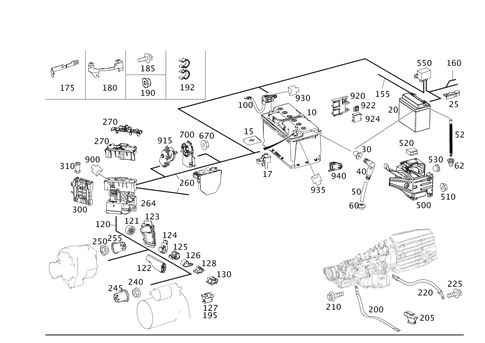Battery, Starter and Alternator Line for 2014 Mercedes-Benz C350 #0