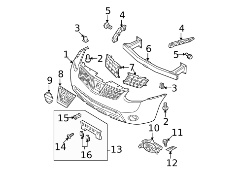 Bumper & Components - Front for 2009 Nissan Rogue #0