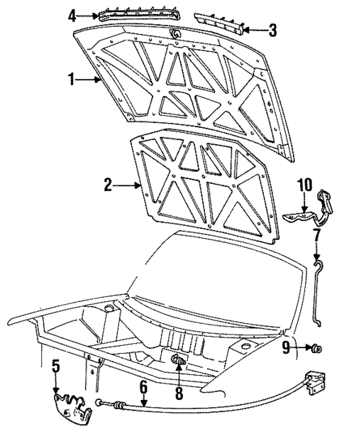 Hood & Components for 1994 Mercury Villager #0