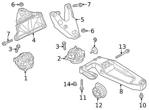 Engine & Trans Mounting for 2012 BMW X3 #0