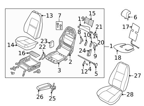 Front Seat Components for 2001 Saab 9-3 #1