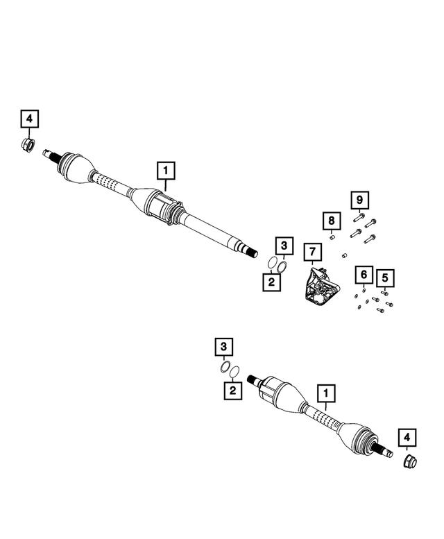 68625465AA - Differential and Drive Line: Axle Half Shaft, Right for Mopar Image