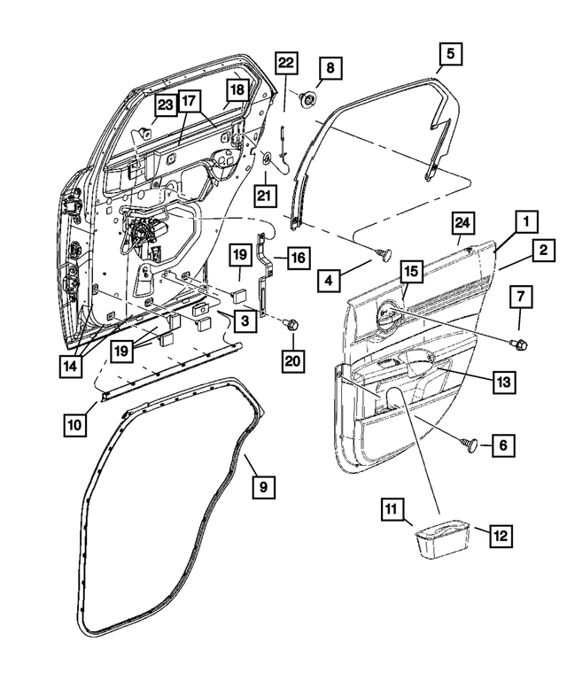 1AE711DDAA - : Remote Handle Bezel, Right for Mopar Image