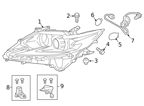 Headlamp Components for 2017 Lexus ES350 #0