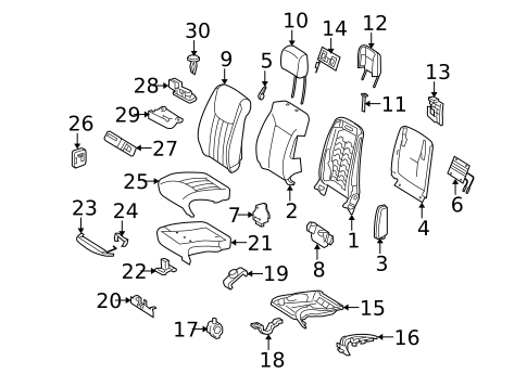 Front Seat Components for 2007 Mercedes-Benz R 63 AMG&reg; #1