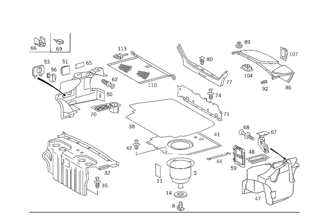 1406801842 - Covering and Lining: Lining for Mercedes-Benz: 400SEL, 500SEL, 600SEL Image image