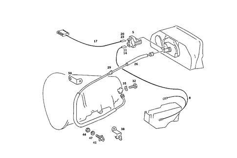 Speed Sensor, Speedometer Flexible Shaft and Oil Pressure Gauge Line for 1989 Mercedes-Benz 190 E #1