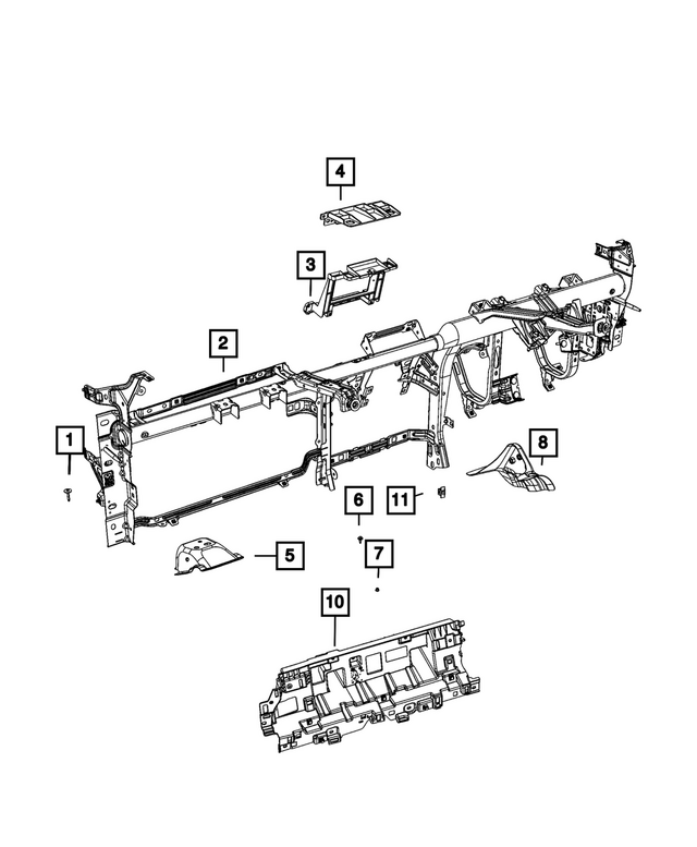 68730586AA - Interior Trim: Beam Reinforcement for Mopar Image