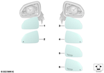 51165A31EF8 - : Mirror Glass Convex Right for BMW Image