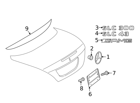 Exterior Trim - Trunk for 2019 Mercedes-Benz SLC 43 AMG&reg; #0