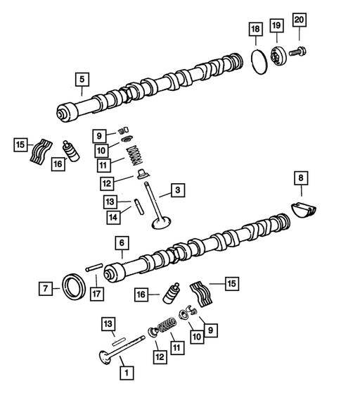 Camshafts and Valves for 2004 Dodge Stratus #0