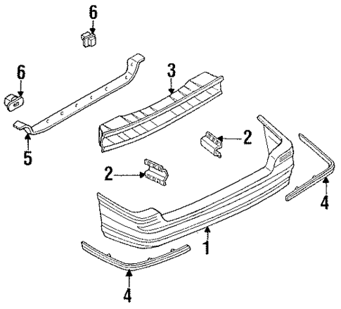 Bumper & Components - Rear for 1993 Ford Escort #1