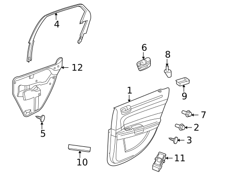 Interior Trim - Rear Door for 2005 Chrysler 300 #0