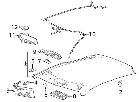 Interior Trim - Roof for 2021 Chevrolet Camaro #0