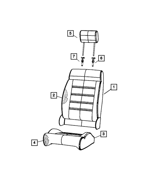 68003047AA - Interior Trim: Seat Back Foam, Right for Mopar Image
