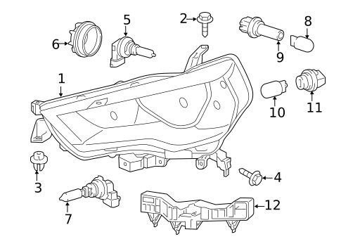 Headlamp Components for 2016 Toyota 4Runner #0