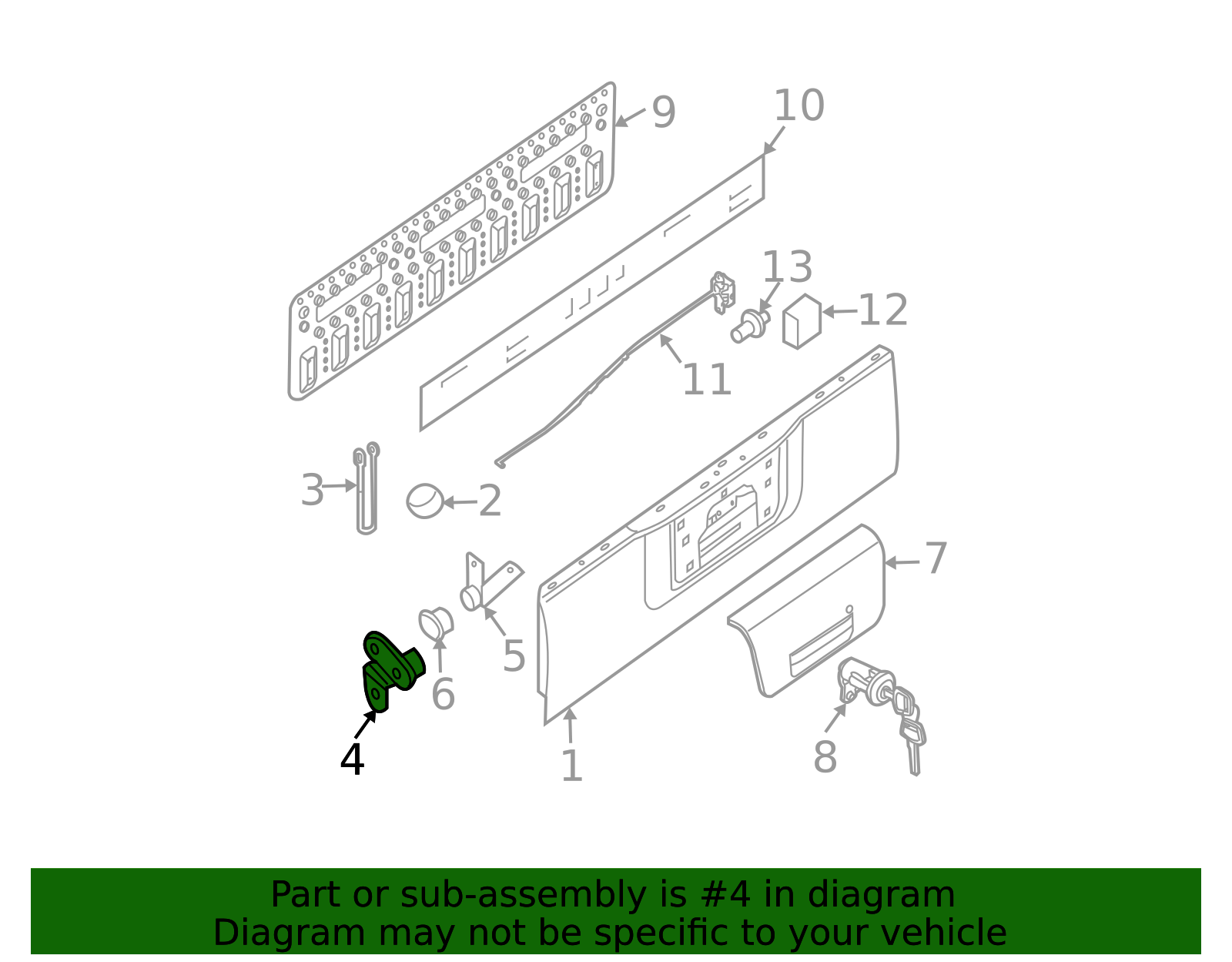 2005-2021 Nissan Frontier Tailgate Hinge 93471-ZP51B | Nissan of