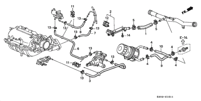 Water Hose (2) for 1998 Honda Prelude #0