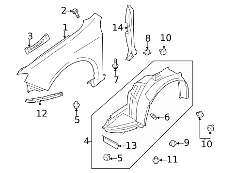 Fender & Components for 2008 Subaru Impreza #0