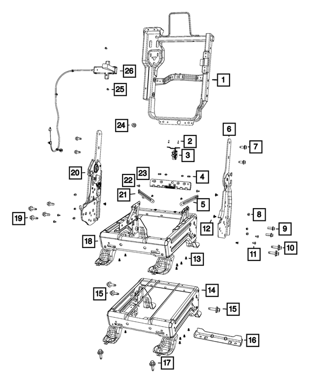 « 68272059AC – Interior Trim : Dossier De Siège Avant Cadre pour Mopar Image »