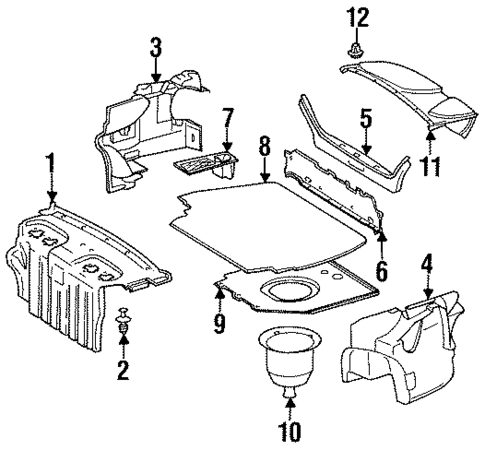 Interior Trim - Rear Body for 1995 Mercedes-Benz S420 #1