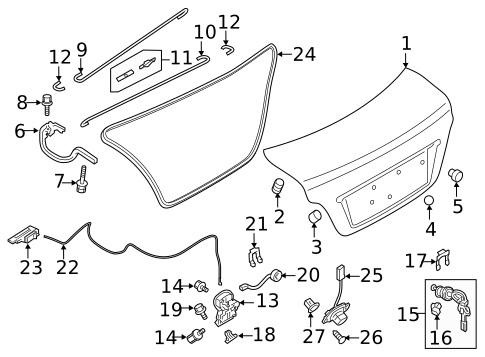 Lid & Components for 2020 Mitsubishi Mirage G4 #0