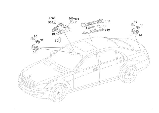 2218201101 - Electrical System: Interior Lamp for Mercedes-Benz Image image