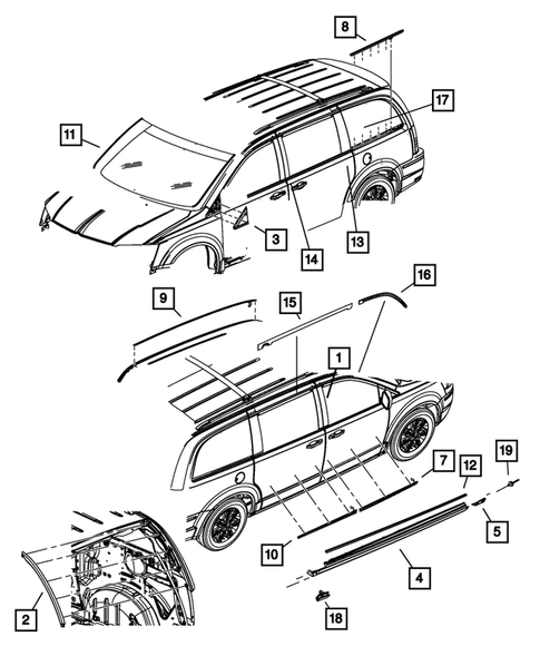 Moldings and Ornamentation for 2012 Dodge Grand Caravan #0