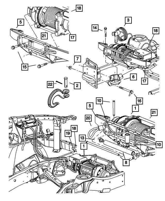 68066668AA - Frame, Bumper and Fascia: Power Winch for Mopar Image image