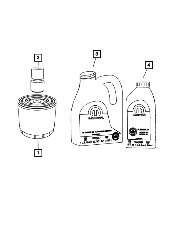 68518203AA - 2.4L Gas; Engine: 5w20 Engine Oil for Mopar Image
