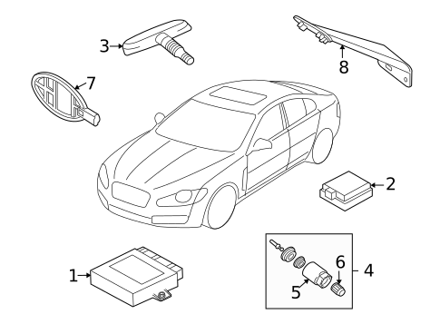 Tire Pressure Monitor Components for 2007 Jaguar XK #1
