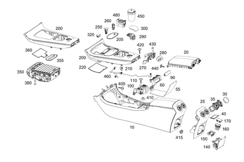 Housing with Tray, Armrest, and Ashtray for 2022 Mercedes-Benz A 220 #0