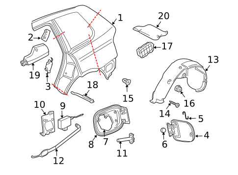 Fuel Door for 2010 Volkswagen Touareg #0