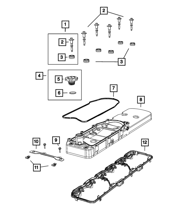 « 68005453AA – Engine : Couv Culasse Isolateur, Montage pour Mopar Image »