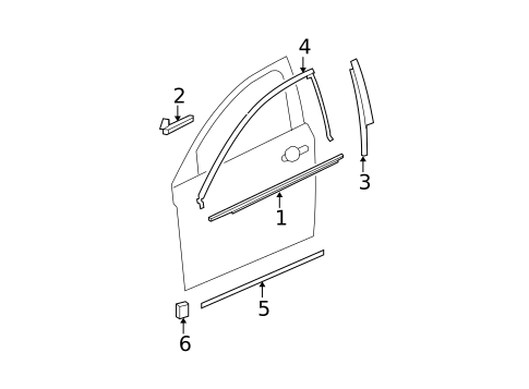 Exterior Trim - Front Door for 2008 Chevrolet Malibu #0