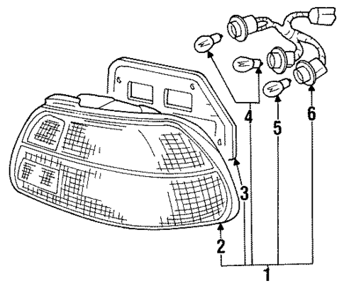Tail Lamps for 1997 Honda Civic del Sol #0