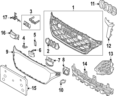 Grille & Components for 2025 Audi SQ8 #0