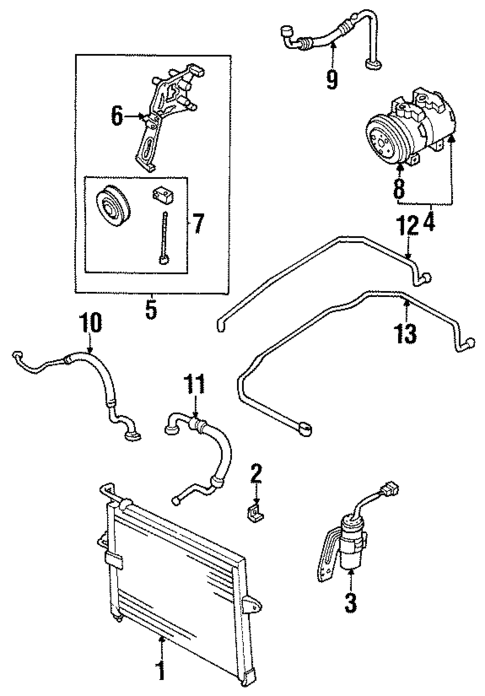 Condenser, Compressor & Lines for 2001 Kia Sportage #0