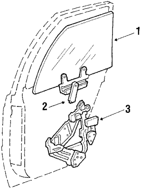 Glass - Rear Door for 1991 Dodge Shadow #0