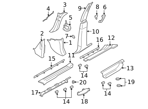 Interior Trim - Pillars for 2003 Ford Expedition #0
